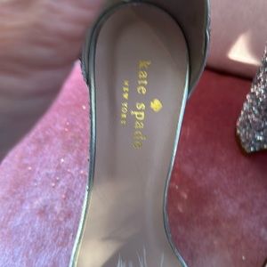 Kate Spade sparkly high heels with feathers ankle wrap, beautiful- perfect